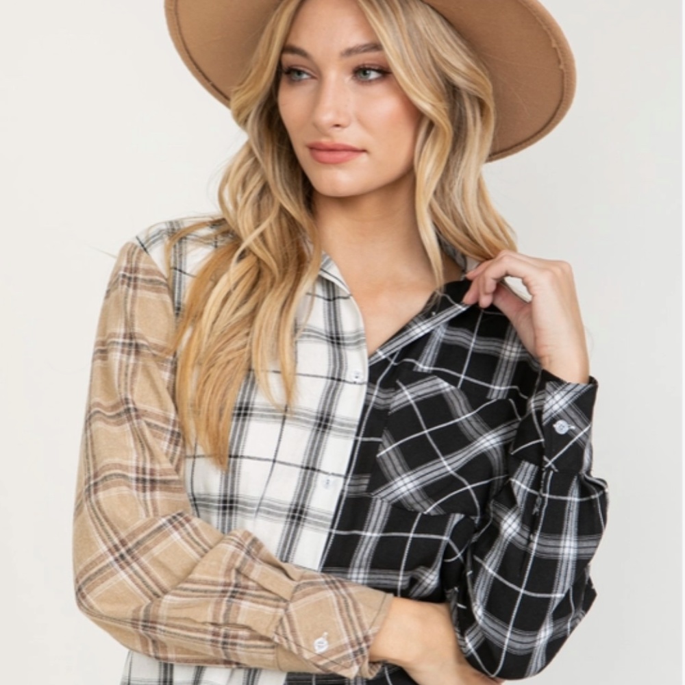 Multi Block Cropped Flannel